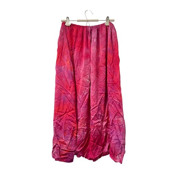 Terasa Designs Artsy Eclectic Pink Tie Dye Silk Harem Pull On Pants One Size - Picture 4 of 5